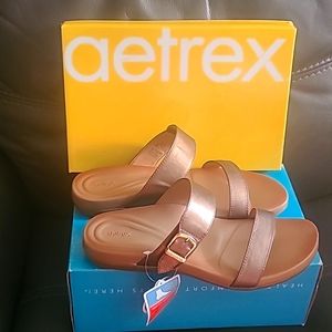 Aetrex sandles, US Size 10, Bronze Slides